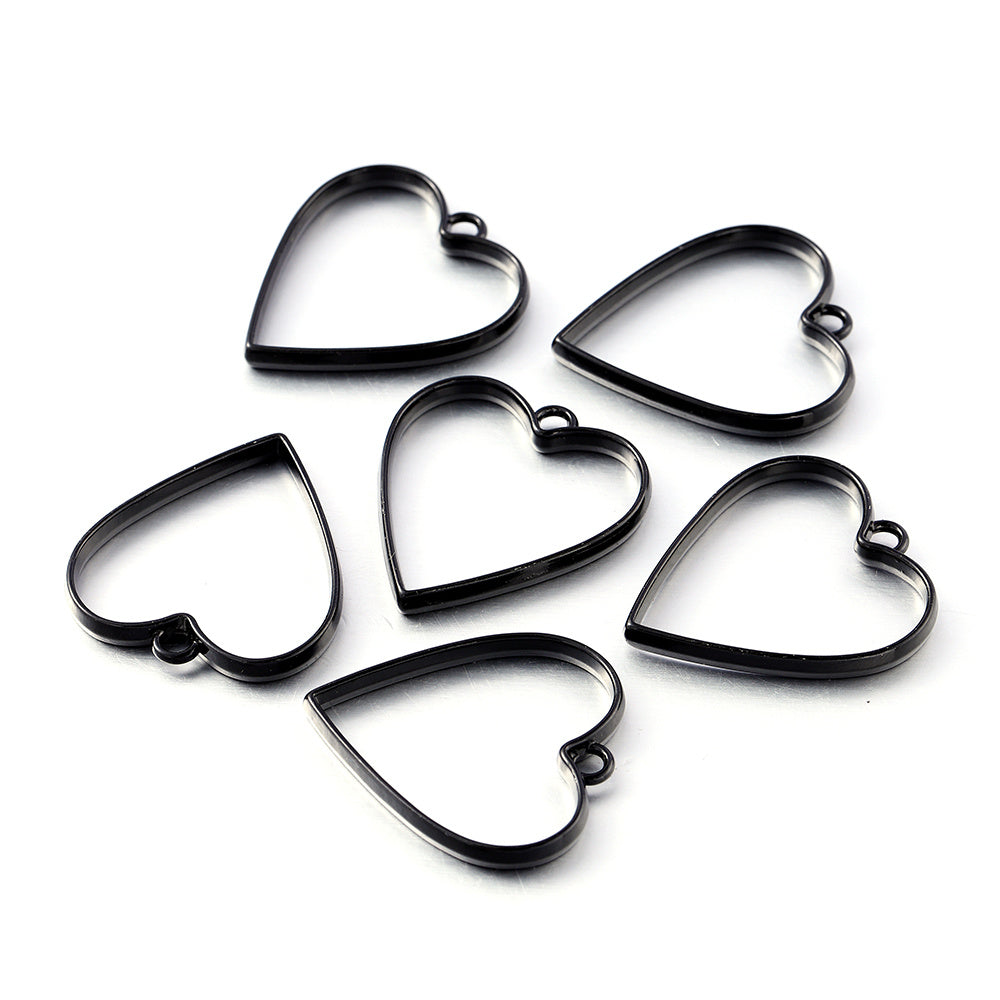 10pcs Alloy Triangle Heart Geometric Frame Pendant Charm for DIY Jewelry Making