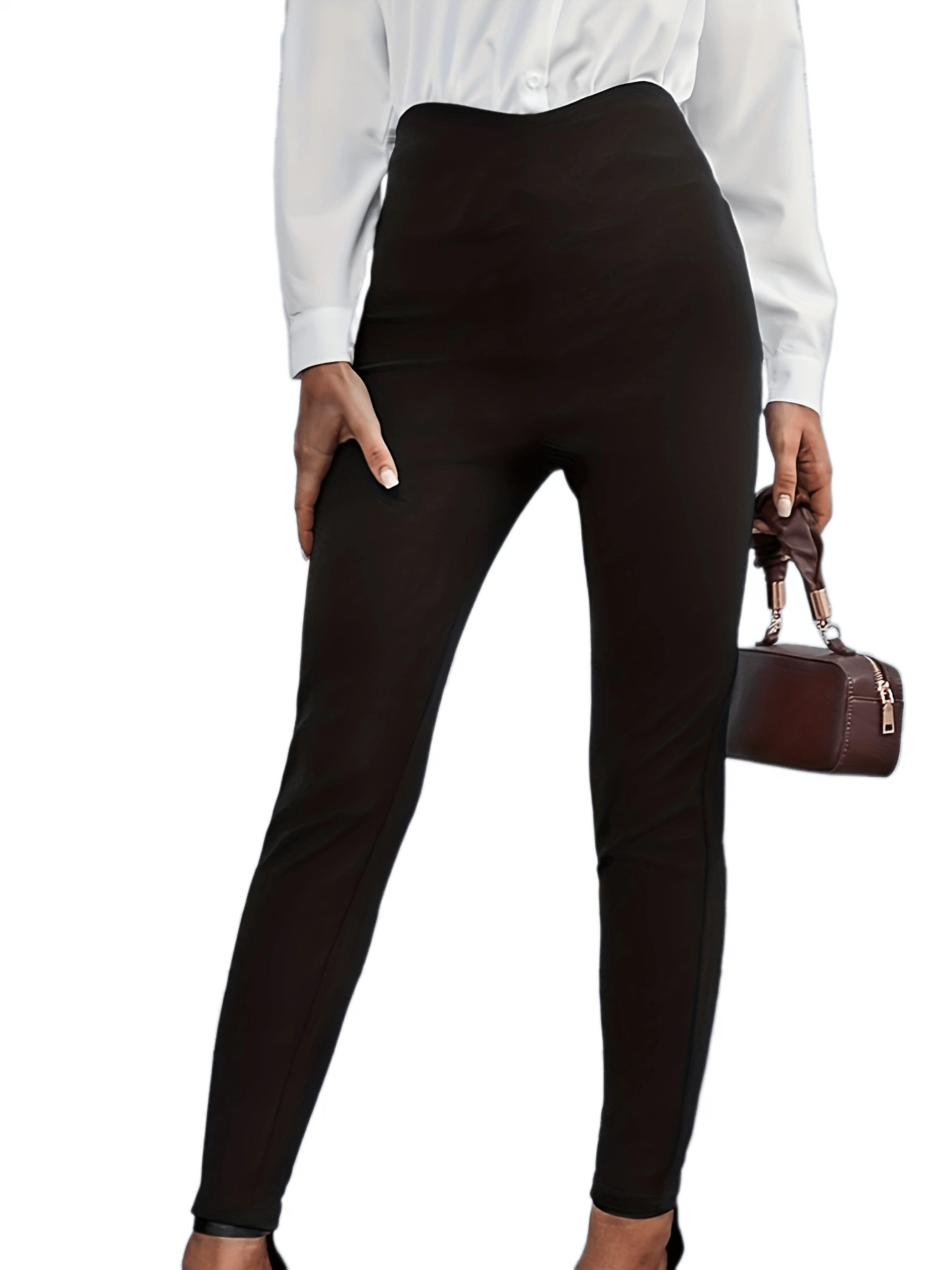 High Waist Slim Fit Pants for Office