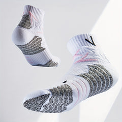 Veidoorn 1 Pair Basketball Crew Socks Anti Slip Sweat Absorbing