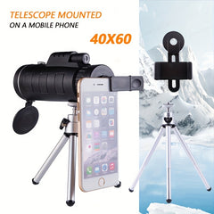40X60 Monocular Telescope High Powered For Adults BAK4 Prism Compact Monocular