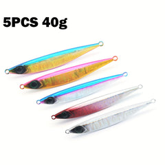 5PCS Deep Sea Fishing Iron Plate Bait Lure Luminous Reflective