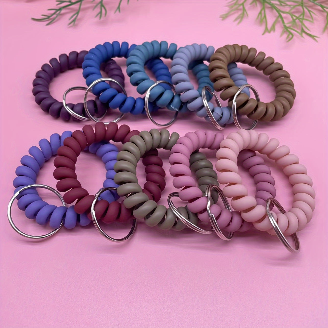 Plastic Spring Coil Keychain Bracelet Telescopic Ring