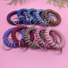 Plastic Spring Coil Keychain Bracelet Telescopic Ring