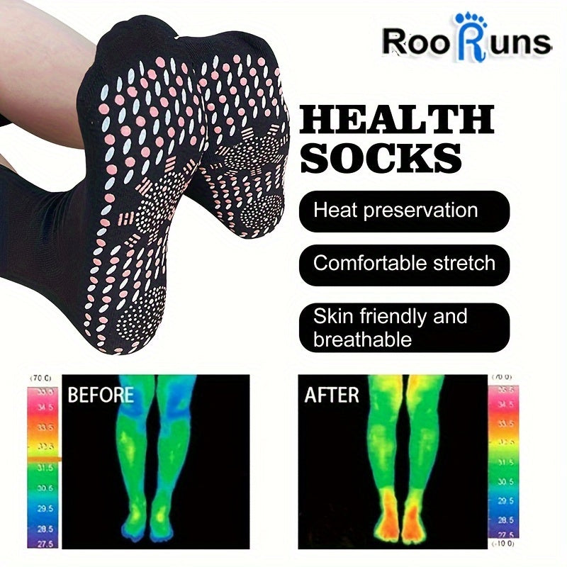 RooRuns 3 Pairs Winter Foot Warmers Cold Proof Mid Calf Socks