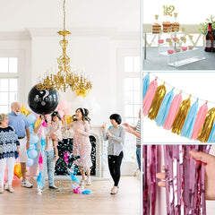 Gender Reveal Party 105pcs Decoration Set with 36" Balloon Pink & Blue Balloons
