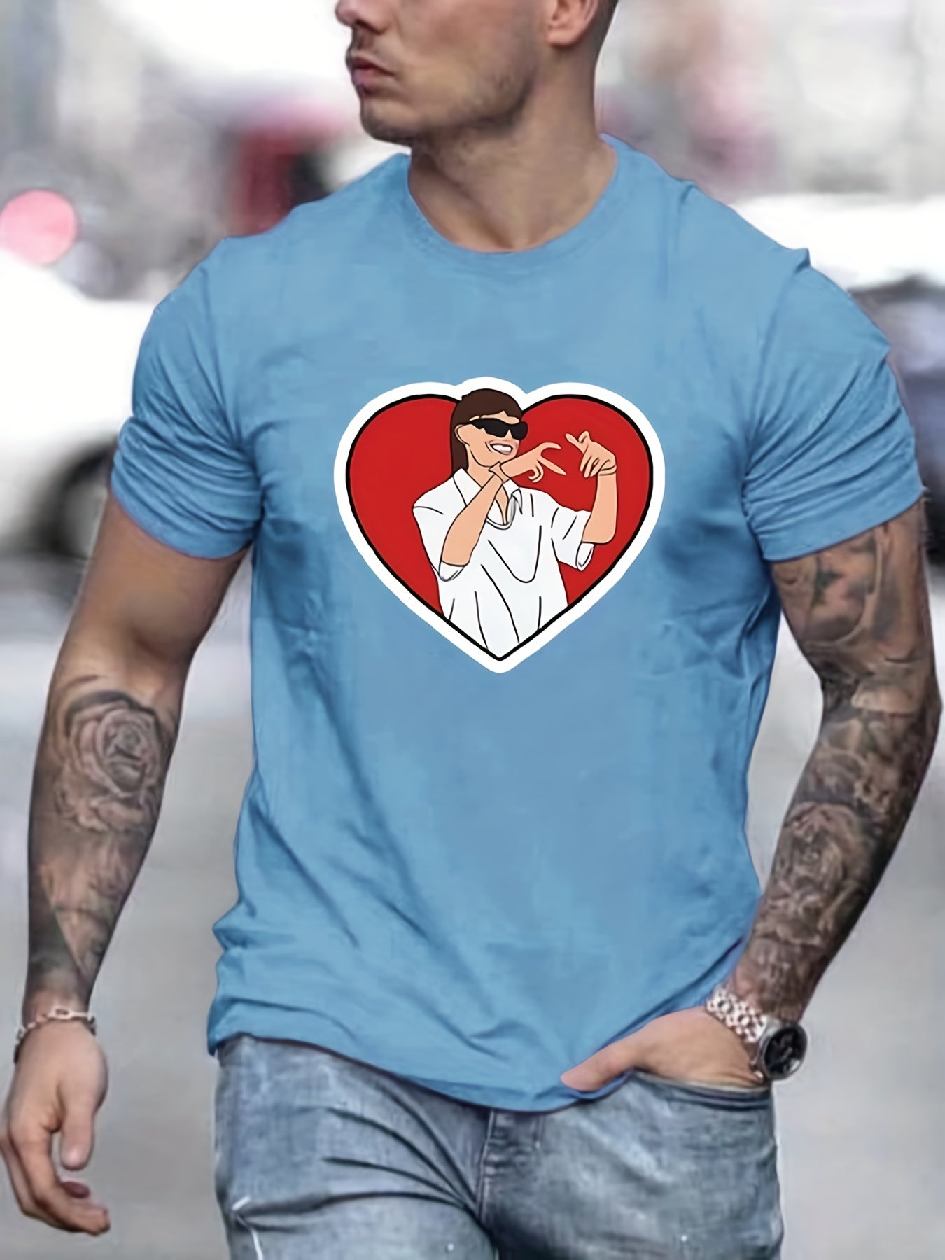 Love Gesture Graphic Tee for Men | Casual & Comfy T-Shirt for Summer