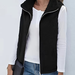 Women's Plus Size Zip Up Sherpa Fleece Vest Jacket