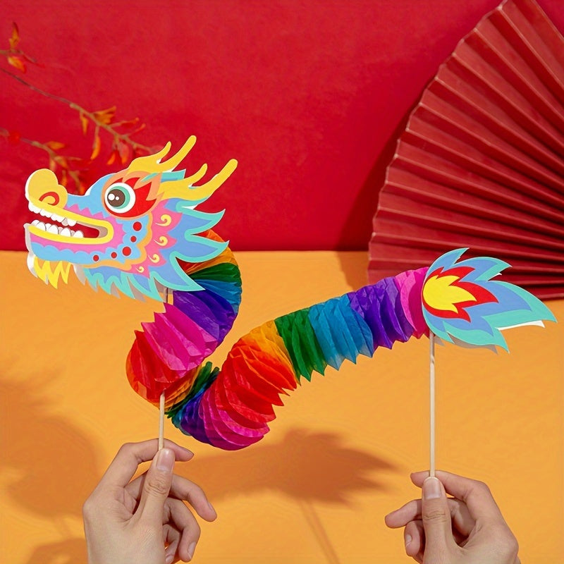 8pcs DIY Paper Dragon Dance Materials Set
