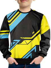 Kid's Colorblock Sweatshirt Unisex Pullover Long Sleeve Top