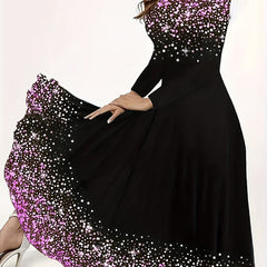 Women's Plus Glitter Dot Print Maxi Dress