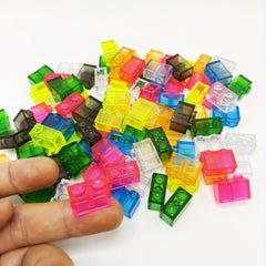 50pcs Colorful Transparent Building Blocks Compatible with 3004 High Brick 1x2 S
