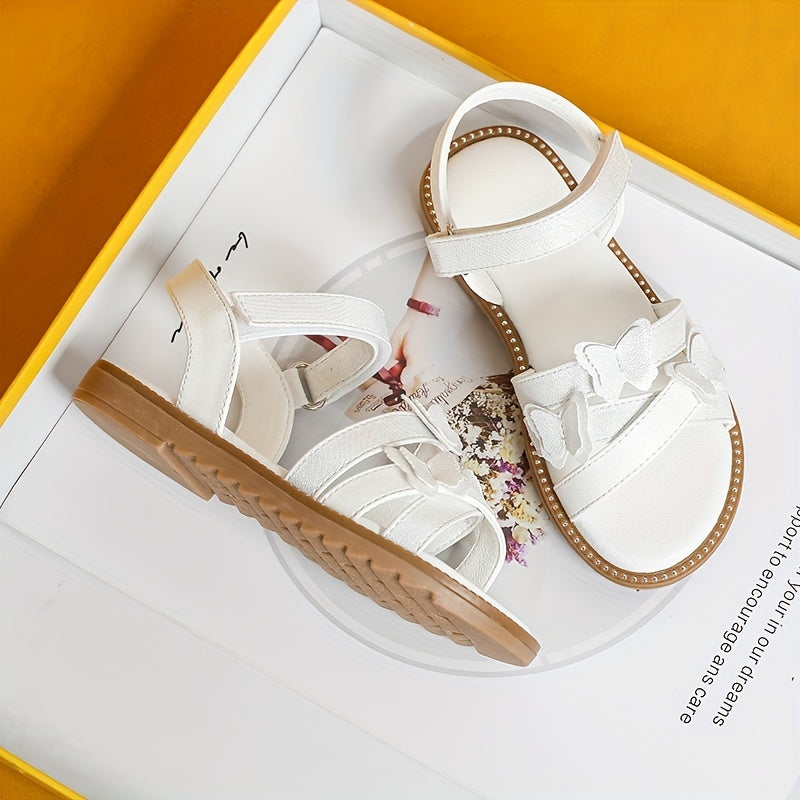 Non Slip Butterfly Princess Sandals for Girls Hook and Loop Fastener