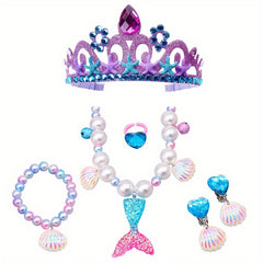 Girls Mermaid Tail Jewelry Set - Birthday Gift for Children