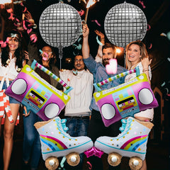 6pcs Roller Skate Sound 4D Disco Balloons for 70's & 80's Disco Theme