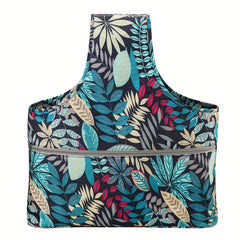 Waterproof Yarn Storage Bag Large Capacity Knitting Tote Leaves Pattern