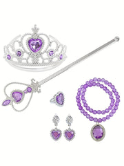 7pc Girls Dress Up Costume Set Rainbow Wings Crown Wand Accessories