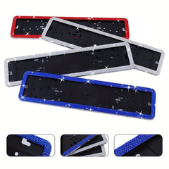 European Standard Plate Frame Stainless Steel Glass Rhinestones Point Drill