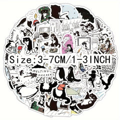 60pcs Cartoon Kitten Series Stickers for Laptop Helmets Water Cup Decoration