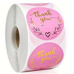 500pcs Natural Leather Paper Hot Stamping Thank You Stickers