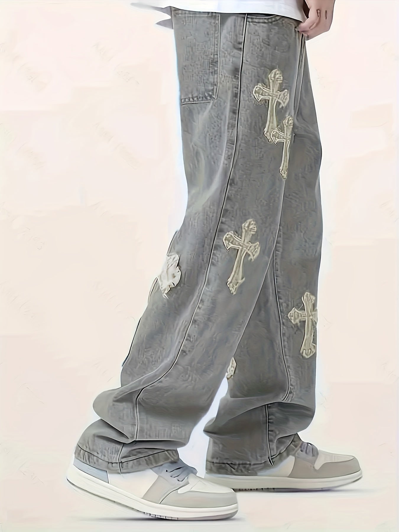 Loose Fit Baggy Jeans Men's Casual Denim Wide Leg Pants