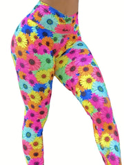Floral Print High Waist Yoga Leggings