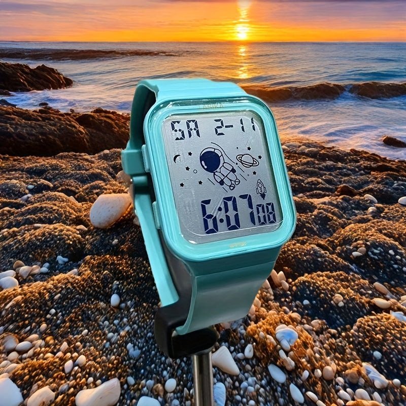 Girls' Digital Watch Astronaut & Planets IPX7 Water Resistant TPU Strap
