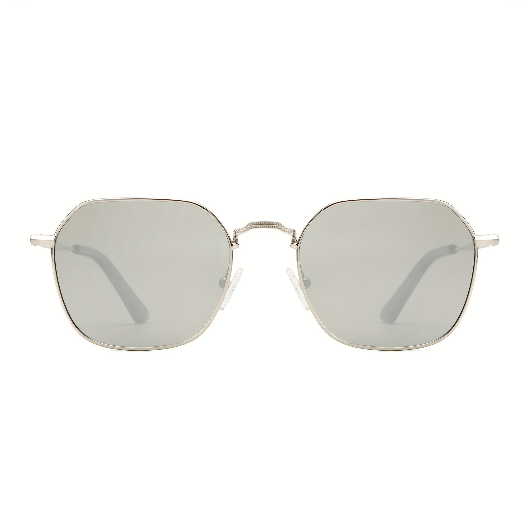 OUWEN Polarized Hexagon Square Sunglasses Small Polygon Aviators