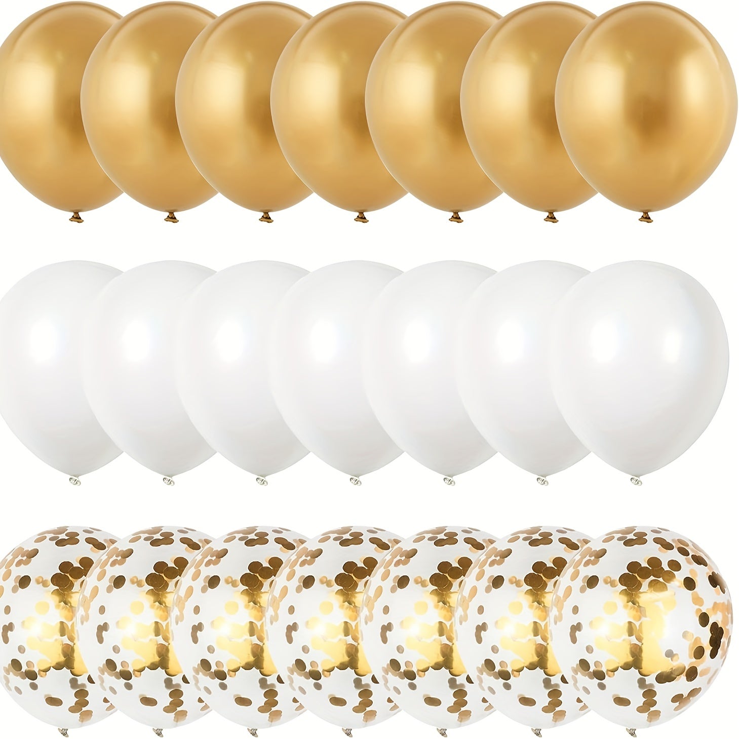 61pcs Golden Confetti Balloons Set with Ribbon for Wedding Birthday Baby Shower