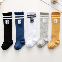 3 Pairs Boys Baby Letter Stripes Thigh High Socks