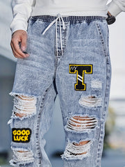 Men's Ripped Jeans Casual Street Style Denim Pants