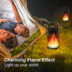 Solar Lanterns Outdoor Hanging Dancing Flame Torch Lights