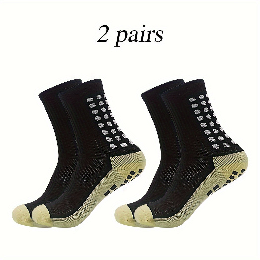 Men's Mid Crew Sport Socks 2 Pairs Nylon Blend