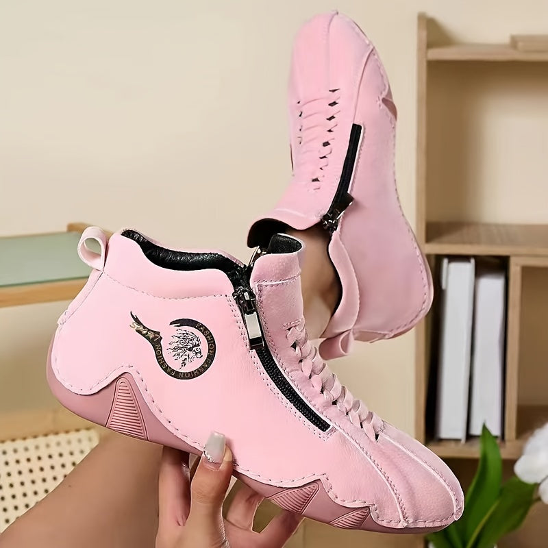 Women's Vintage Side Zip Ankle Boots British Style
