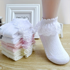 4 Pairs Girls Lace Ruffle Princess Sweet Dance Socks