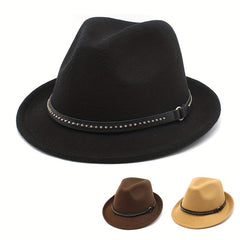 Men's Felt Hat Autumn Winter Jazz Hat British Style Top Hat