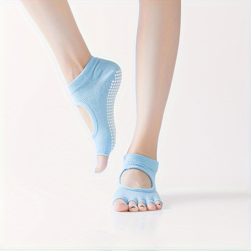 Toeless Anti skid Yoga Socks Backless Gripper Socks For Pilates Barre Ballet