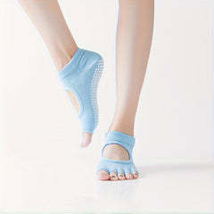 Toeless Anti skid Yoga Socks Backless Gripper Socks For Pilates Barre Ballet