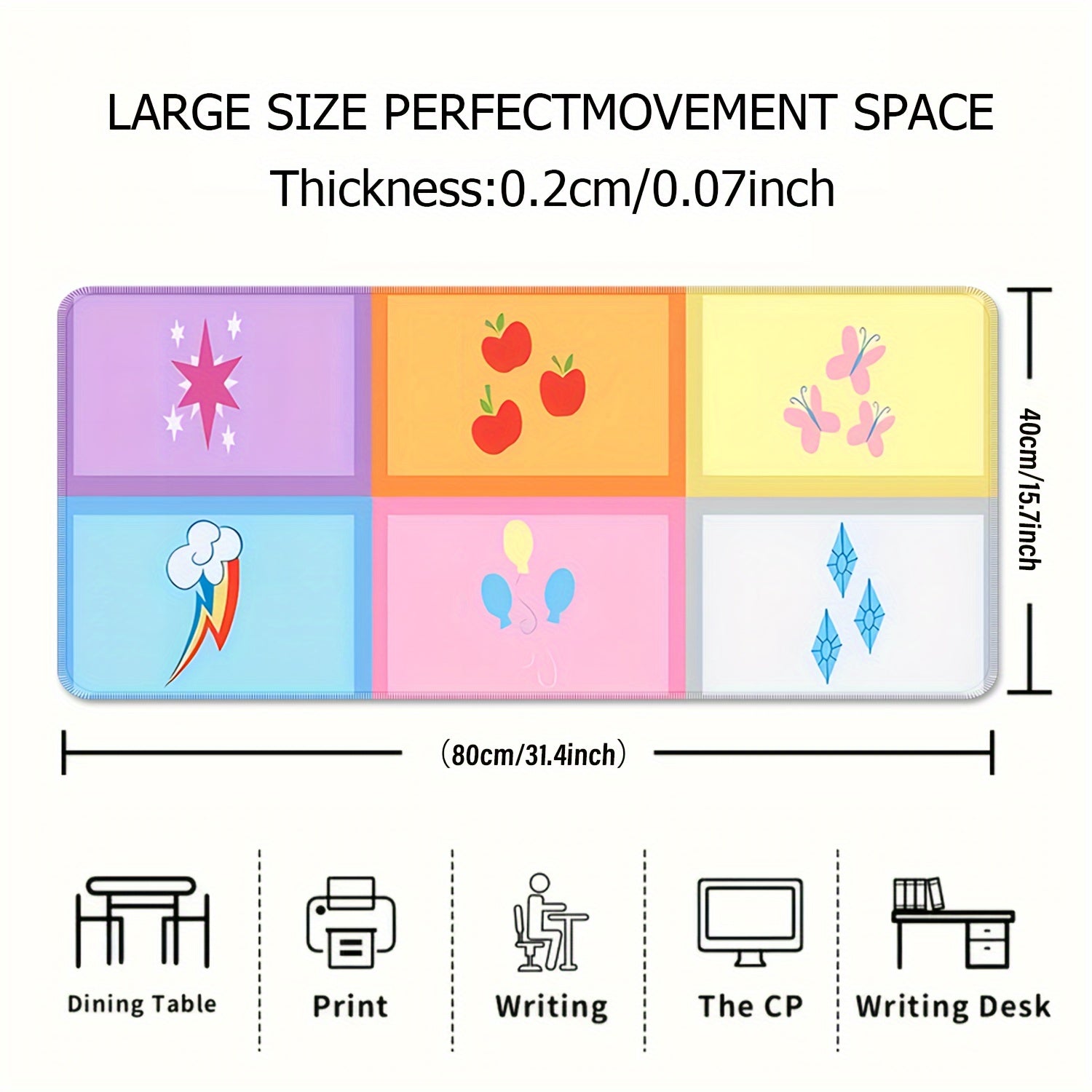 Cartoon Mouse Pad HD Keyboard Pad Natural Rubber Office Mouse Pad