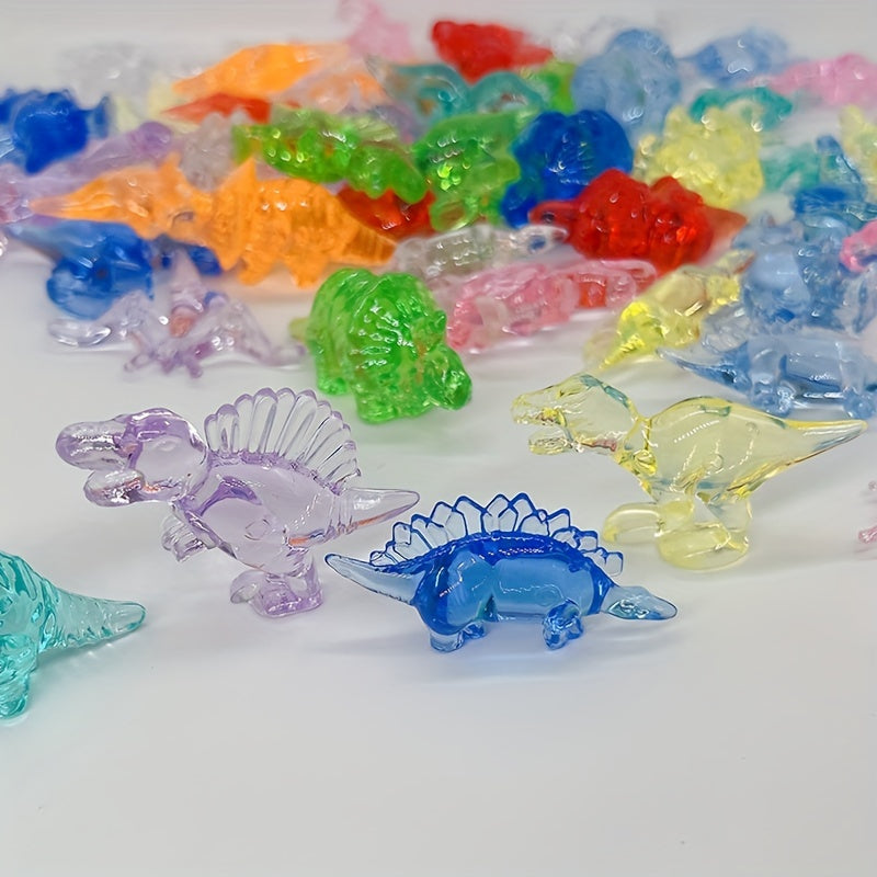 24pcs Dinosaur Toys Acrylic Dino Decoration Gems DIY Happy Birthday Party