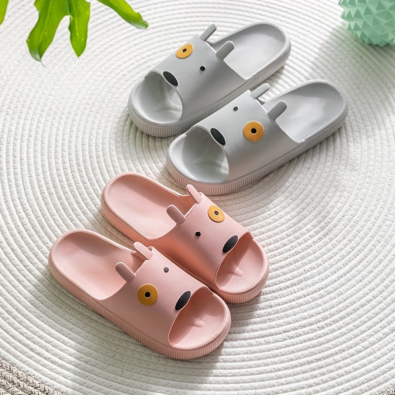 Cartoon Graphic Slippers Open Toe Home Shoes For Shower