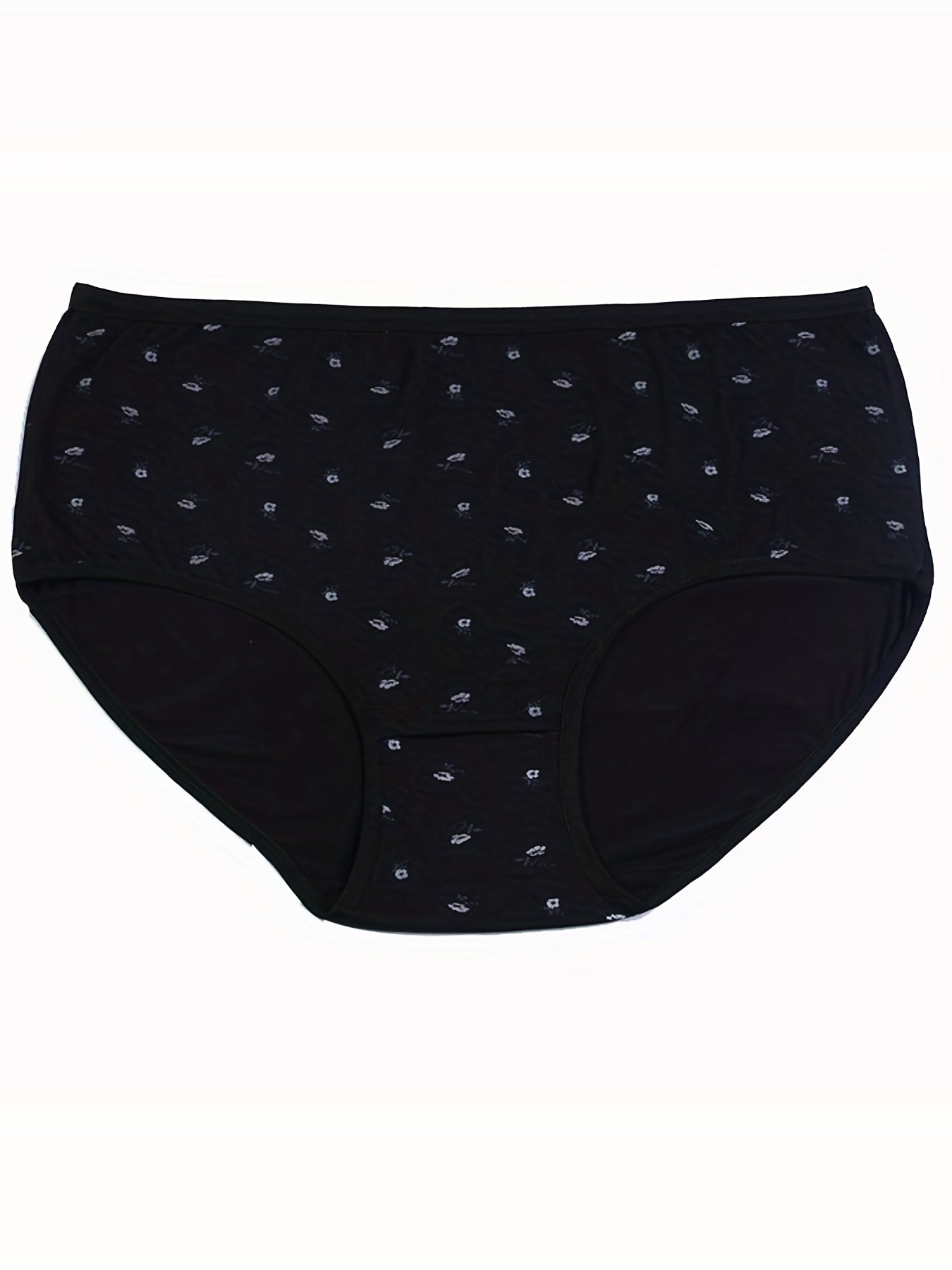 4 Pack Plus Size Floral Print Stretch Underwear Set