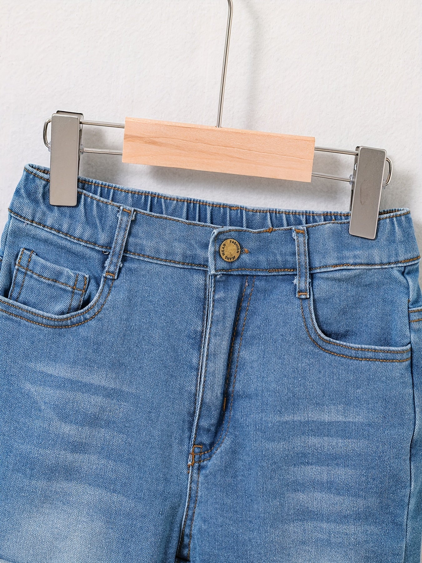 Girls Vintage Style Denim Skinny Shorts Stretchy Slim Fit Casual Summer Shorts