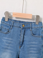 Girls Vintage Style Denim Skinny Shorts Stretchy Slim Fit Casual Summer Shorts