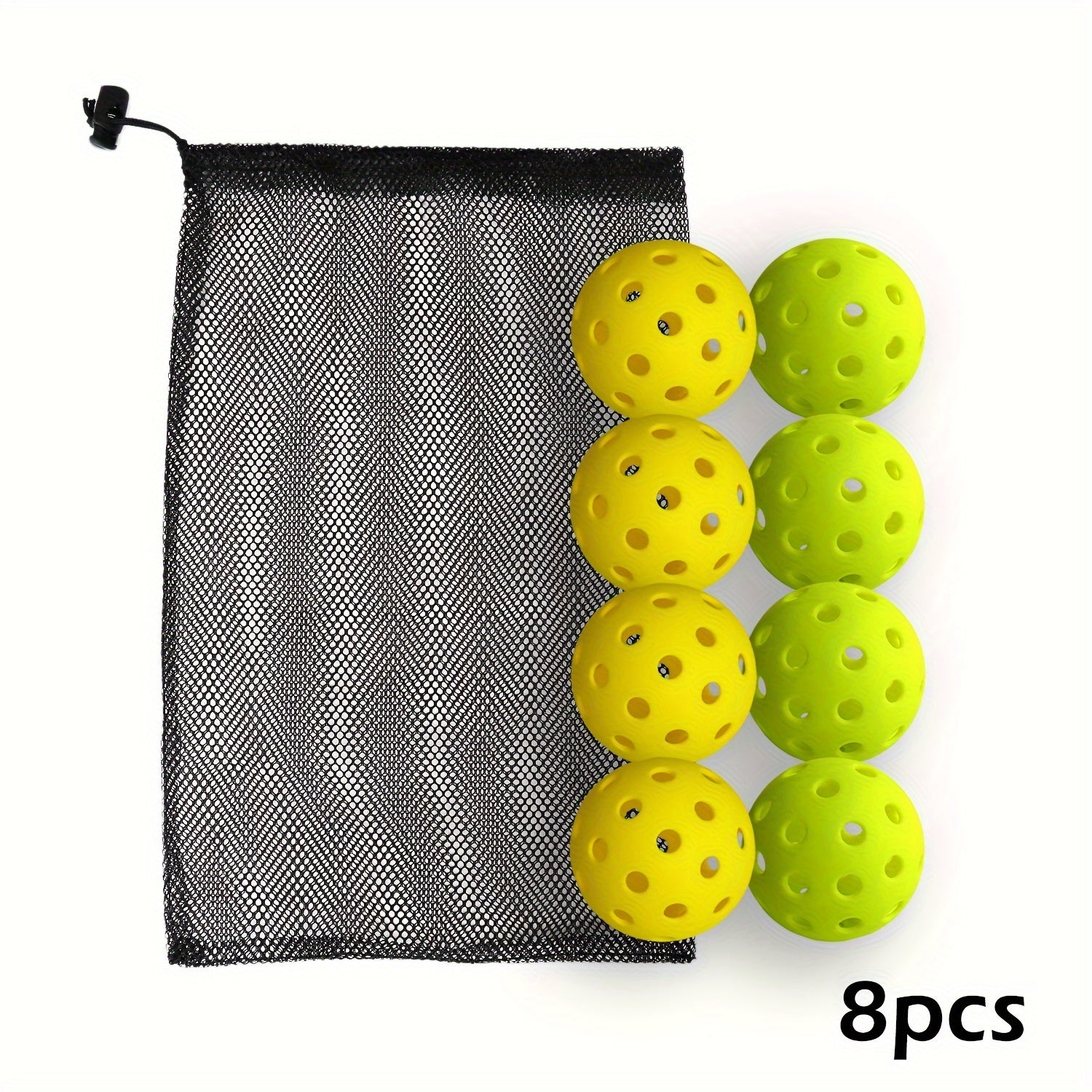Professional High Elasticity Pickleball 12pcs with 40 Holes & Mesh Bag