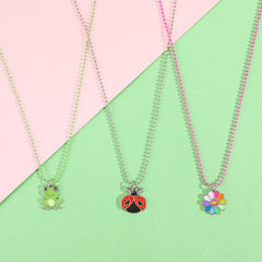 Children's Frog Ladybug Daisy Necklace Chain Jewelry