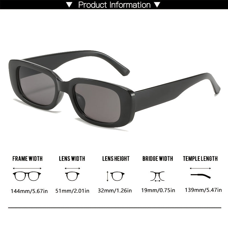 Rectangle Polarized Sunglasses UV400 Y2K Hiphop Glasses