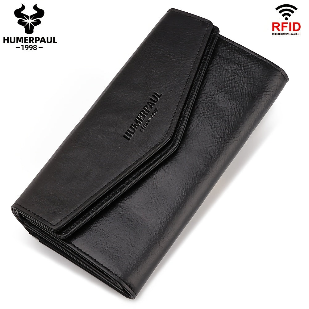Real Leather Women's Wallet Handbag Anti Magnetic Wallet