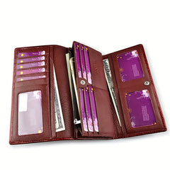 Women's Crocodile Embossed Trifold Long Wallet