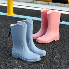 Women's Waterproof High Tube Rain Boots - Non Slip Garden Shoes