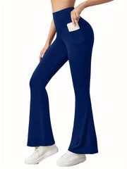 High Waist Yoga Flare Pants with Side Pocket
